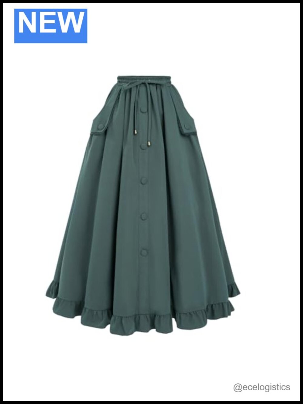 Women's Victorian Renaissance Maxi Skirt High Waist Double Layers Lace Trim